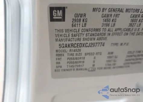 2012 Buick Enclave Leather z USA, uszkodzony, nr VIN 5GAKRCEDXCJ297774